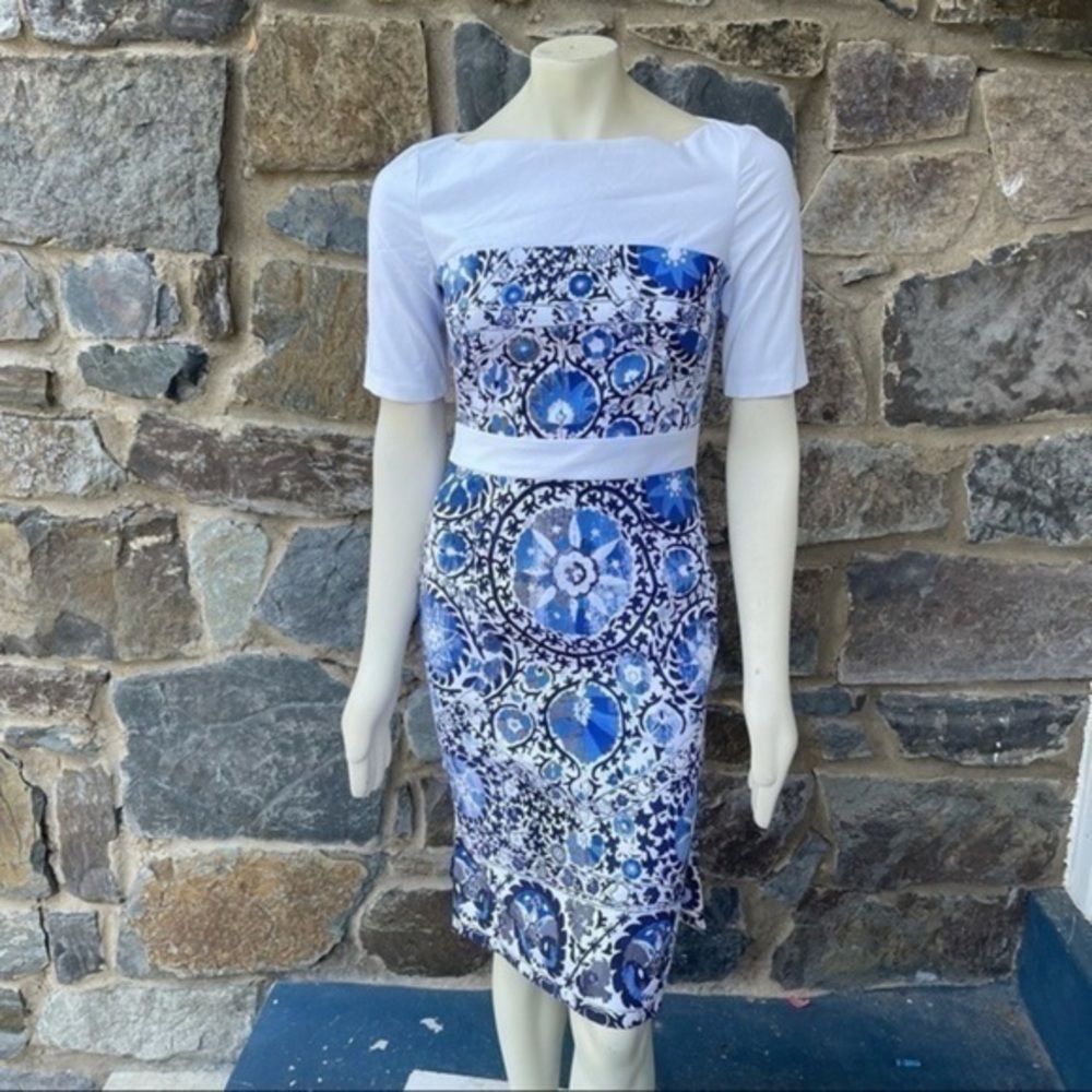NWOT Veronica Moncho Lobo Cotton Blend Print Dress